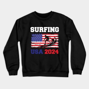 Surfing Sport Summer Games 2024 USA Crewneck Sweatshirt